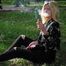 Dasha is smoking strong Marlboro Red 100mm