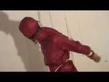 0210 min video with Alina tied and gagged in shiny nylon shorts