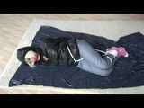 Get 2 Videos with Jessy bound and gagged in shiny nylon Downwear from 2008.
