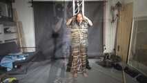 Aiyana bound, gagged and vibed in shiny nylon Downwear