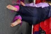 Watching sexy Pia wearing a sexy shiny nylon rain combination during her workout (Pics)