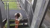 Stella roped hard on stairs 2/2