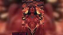 Gol Busty Demon Girl Lava Bath