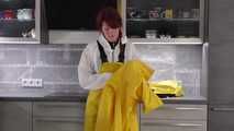 Miss Petra in K-Way raingear and yellow rainsuit with Friesennerz get bound and gagged