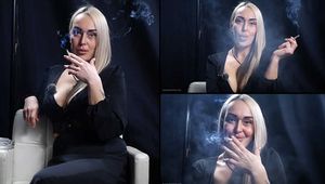 Seductive smoking with a mature lady