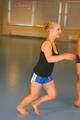 Katharina and Jenny during their workout in the fitness center wearing sexy shiny nylon shorts and tops (Pics)