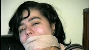 21 Yr OLD LATINA IS ACE BANDAGE, DUCT TAPE, WRISTS, OTM & HAND-GAGGED (D27-6)