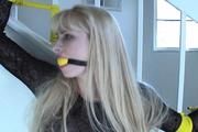 Video: Hot Blonde Bound to the Stairs and Helpless