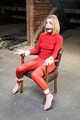 Ermintrude in Red Spy Chairtied in the Attic Barefoot