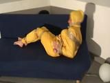 Two videos of our archive girls tied and gagged in shiny nylon rainwear