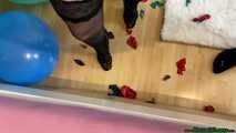 sexy topless high heel balloon popping