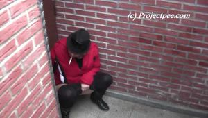 052027 Kasha Pops Down The Basement Entrance Steps to Pee.