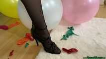 sexy topless high heel balloon popping
