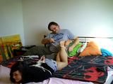 Sunny hogtied
