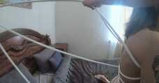 Goldy - Nude rope hogtie BTS (video)