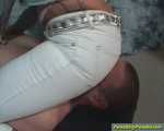 Tyra's white tight Jeans Facesitting reloaded