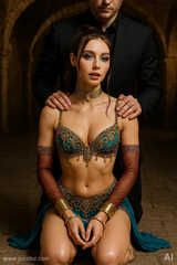 Kneeling Shackled Haremgirls