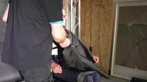 Alice bound, gagged and vibed in shiny nylon Rainwear and she enjoyed it!