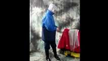 Nadja posing in layers of raingear part 2