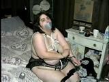 314 Lb BARB, TAPES, GAGS, HANDCUFFS & PLAYS WITH HER HUGE TITS (D22-10)