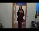 Alina wearing a supersexy crazy sensation down combination posing in front of a mirror (Video)