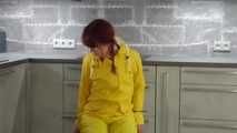 Miss Petra in K-Way raingear and yellow rainsuit with Friesennerz get bound and gagged