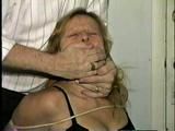 43 YEAR OLD WAITRESS CLEAVE GAGGED, CHAIR TIED, HOG-TIED, & HANDGAGGED (D53-3)