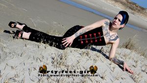 barefoot on the beach