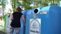 barefoot at the garbage