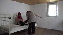 Lana roped on bed 1