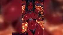 Gol Busty Demon Girl Lava Bath