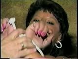 33 YEAR OLD AMERICAN INDIAN TRISH HAS PANTIES PULLED OFF & STUFFED IN HER MOUTH, DOES SELF MOUTH STUFFING, OTM GAGGED, TIED WITH ROPE & TIGHTLY HANDGAGGED (D61-3)