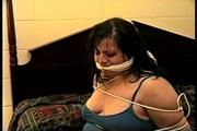 29 Yr OLD FEISTY BBW SHARON GETS MOUTH STUFFED, CLEAVE GAGGED, BAREFOOT WHILE TIED ON THE BED (D69-2)