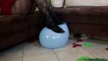 highheel popping in sexy stockings