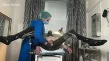 Anal stretching for my new patient on the gynecological chair . He has the choice