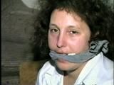 24 YEAR OLD FEISTY HOUSEWIFE CHAIR TIED, BALL-TIED, MOUTH STUFFED & CLEAVE GAGGED (D36-7)
