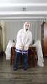 Selfbondage in PVC sailor costume and layers of nylon rainwear