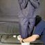 Rachel Adams taped and gagged in shiny nylon Rainwear