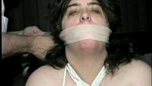 314 POUND BARB, CABLE TIED, ACE BANDAGE, STOCKING & WRAP TAPED GAGGED (D28-10)