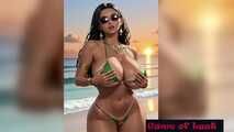 Hot indian women bikini beach animation