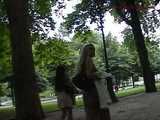 016080 Eve Takes A Pee From A Bench Beneath The Eiffel Tower