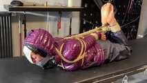 Lola Montez cought by a pervert and bound and gagged in her shiny nylon Downjacket