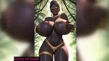 GoL Mega busty african girl topless dance animation