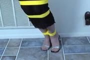 Video: Hot Blonde Bound to the Stairs and Helpless