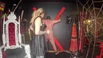 Whipping + Masturbation Instructions on the St. Andrew's Cross!