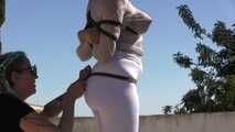 More Bondage Walk Training in a public Park for Maya