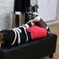 Business woman taped up extremly