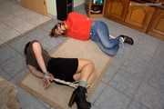 Guest Celine and guest Romy - Hogtied on the floor