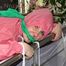 Mara tied and gagged bending over an commode wearing shiny nylon rainwear (Pics)