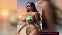 Hot indian women bikini beach animation